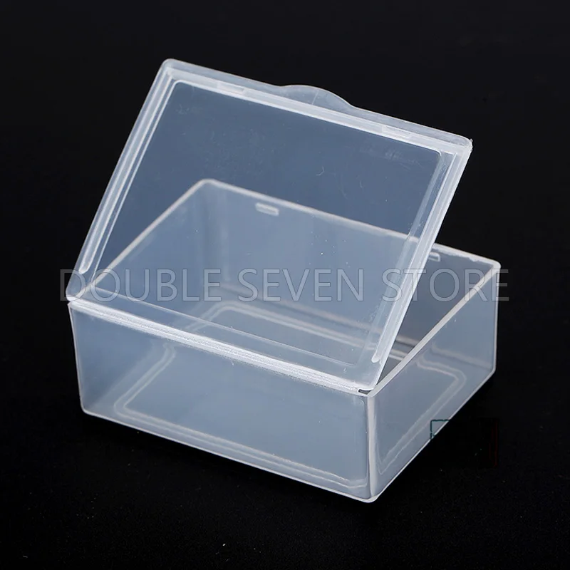 Makeup Storage Box,Rectangular Clear Plastic storage Containers Box  Cosmetic Organizer With Hinged Lid For Beads And Other Small Craft Item