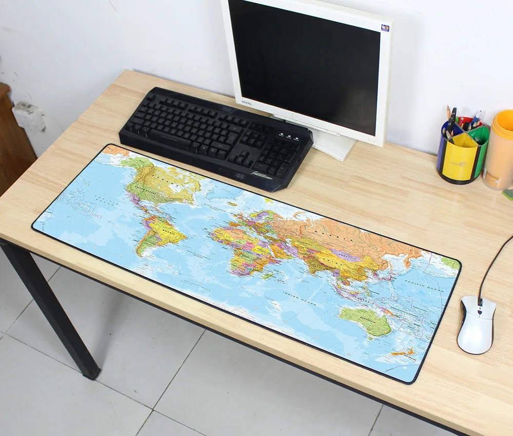 Высококачественные игровые коврики для мыши карта мира 900x300x3 мм DIY большой коврик для мыши геймер с краем Блокировка офисные настольные коврики - Цвет: Size 900x300x3mm