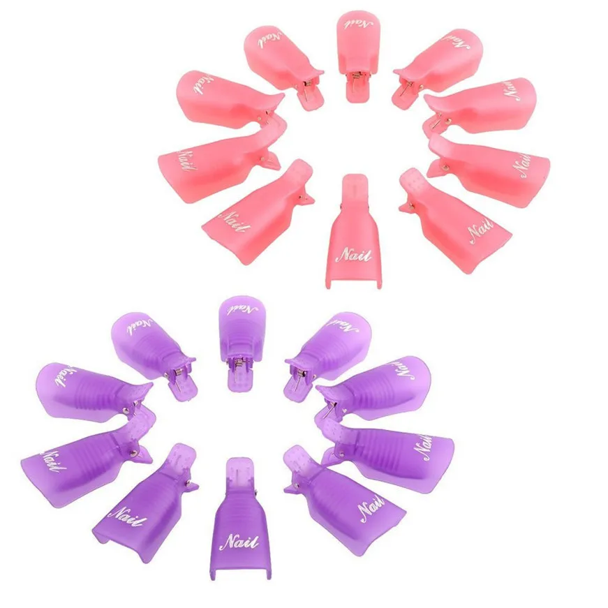 2017 * cleaner 20PC Plastic Nail Art Soak Off Cap Clip UV Gel Polish Remover Wrap Tool remover