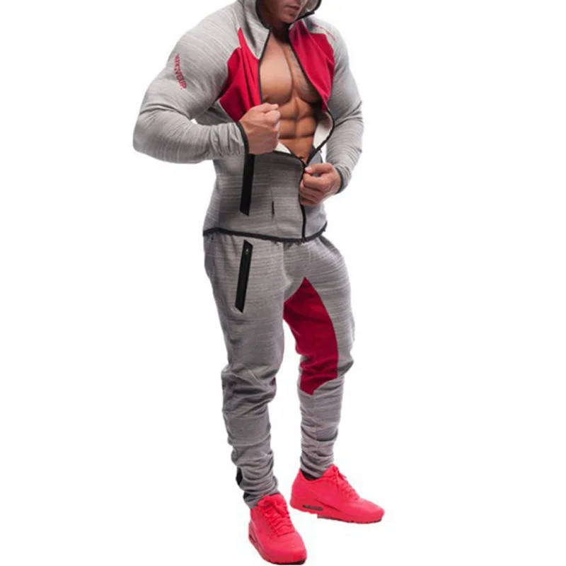 

2019 Men Sport Pants Patchwork Cotton Running Gym Pants Sport Training Jogging Trousers Autumn Fitness Bodybuilding Pants