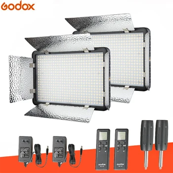 

Godox 2X LED500LRC / LED500LRW LED 3300-5600K Bi-color Wireless Remote Video Light Lighting Stepless Brightness for DSLR Camera