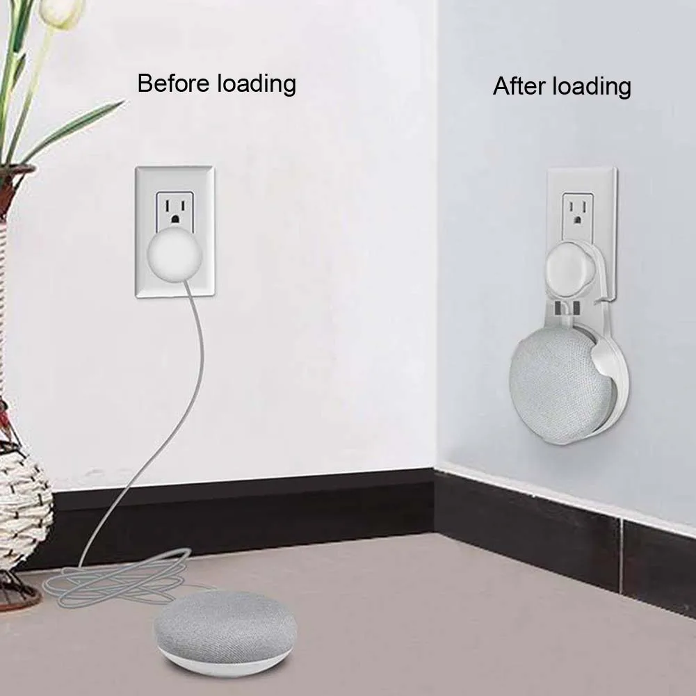 Smart Speaker Outlet Wall Mount Holder For Google Home Mini Voice Assistant Wall-mounted Space-saving ABS Wall Mount Holder Smart Speaker Outlet Wall Mount Holder For Google Home Mini Voice Assistant Wall-mounted Space-saving ABS Wall Mount Holder