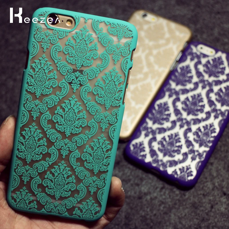 

Keezea Vintage Damask Flower Pattern Phone Case for iPhone X 8 7 6 Plus 6s 5 Luxury Lace Silicone Back Cover For iPhone 5 5s 6s