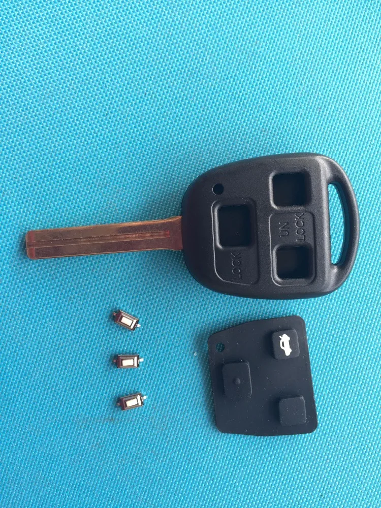1 шт. Замена чехол для ключей для Lexus IS200 GS300 LS400 RX300 3 кнопки дистанционного ключа чехол Короткие лезвие