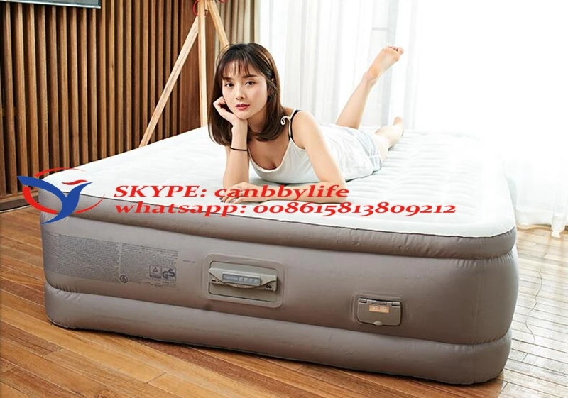 Intex Надувная мебель для гостиной, спальни, роскошный надувной матрас королевского размера, флокированные надувные кровати со встроенным насосом, 220-240 В