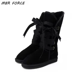 MBR FORCE/женские сапоги, зимние модные сапоги До Колена Для Женщин, теплые меховые женские зимние сапоги в австралийском стиле, женская обувь