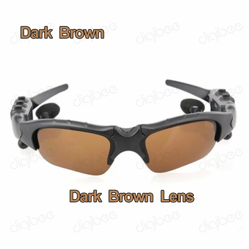 Умные очки Bluetooth гарнитура наушники поляризованных солнцезащитных очков 4 Гб MP3 плеер USB флэш-накопитель 4G поддержка карт флеш-накопителей Беспроводные стереонаушники - Цвет: Dark Brown