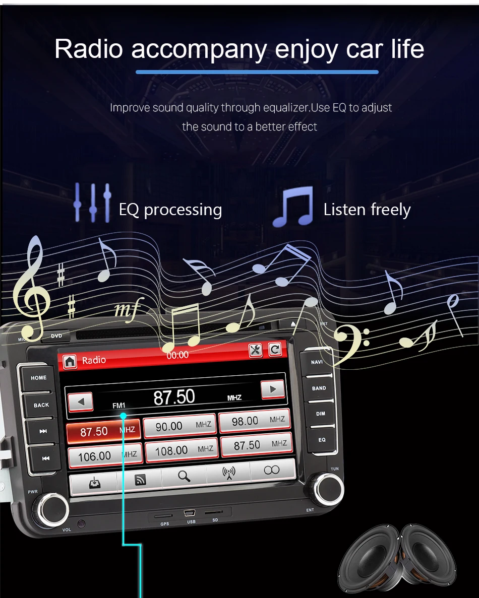 Best Eunavi 7" 2din Car DVD for VW POLO GOLF 5 6 POLO PASSAT B6 CC JETTA TIGUAN TOURAN EOS SHARAN SCIROCCO CADDY with GPS Navi canbus 11