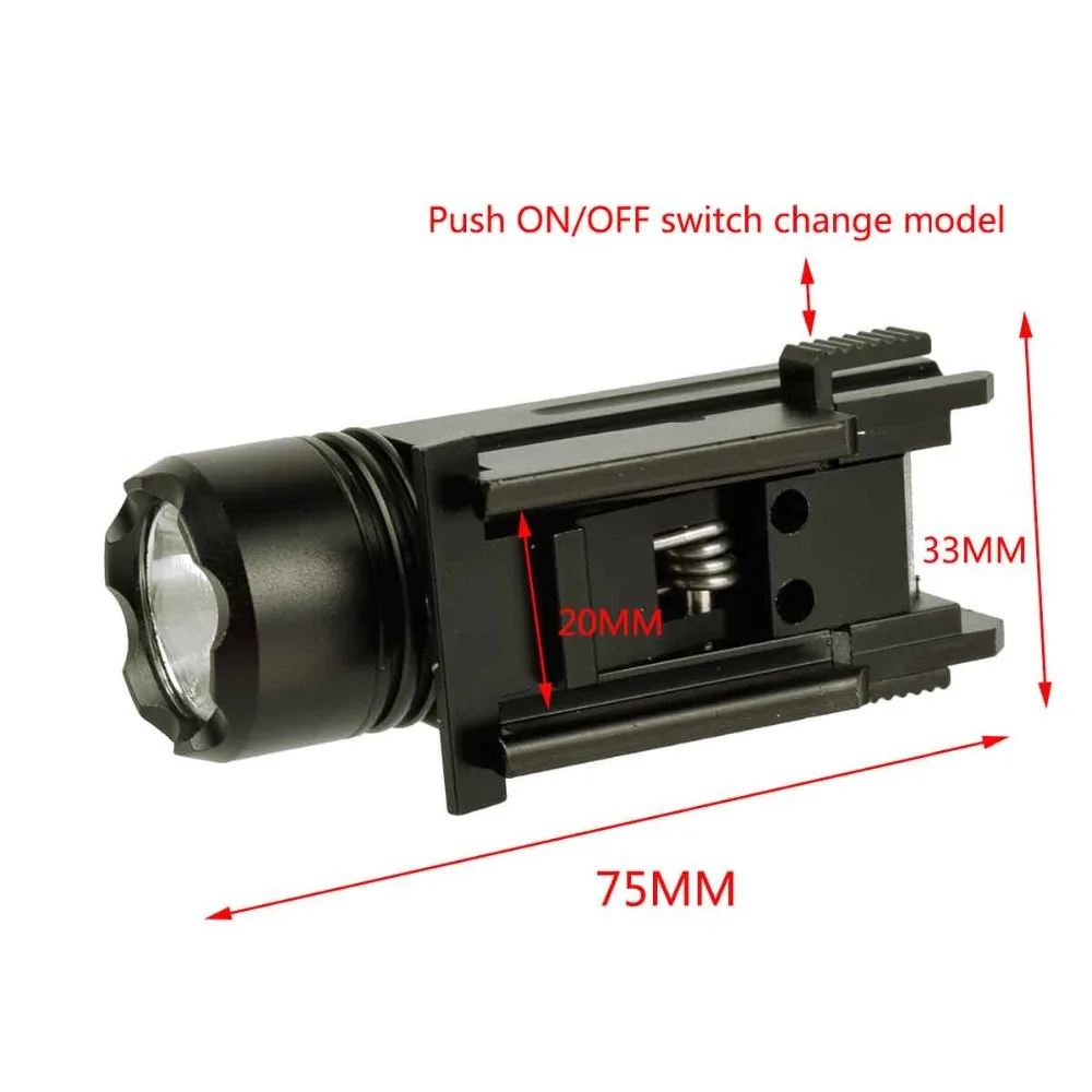 Тактический страйкбольный мини-пистолет светильник QD Быстрый Отсоединяемый пистолет фонарь вспышка светильник светодиодный ружье винтовка Glock пистолет светильник для 20 мм рельса