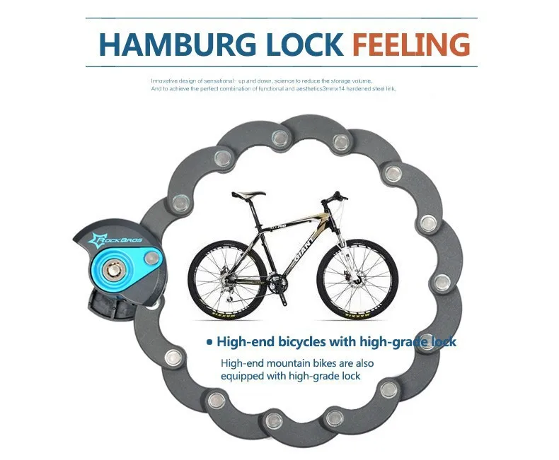 ROCKBROS немецкий дизайн Reddot награда велосипед мотоцикл электрический велосипед езда Высокая безопасность и дрель устойчивый замок цилиндр замок