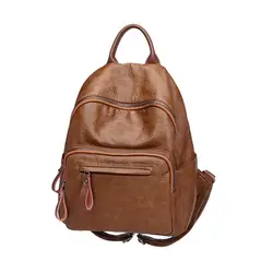 Кожаный рюкзак для женщин 2019 студентов школьная сумка большой рюкзаки многофункциональные дорожные сумки Mochila Винтаж Back Pack женский C987