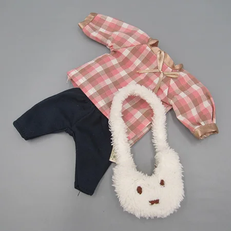30 см Кукла Одежда для 1/6 BJD кукла, игрушка кролик кошка Медведь плюшевая белая футболка+ джинсы - Цвет: T--010