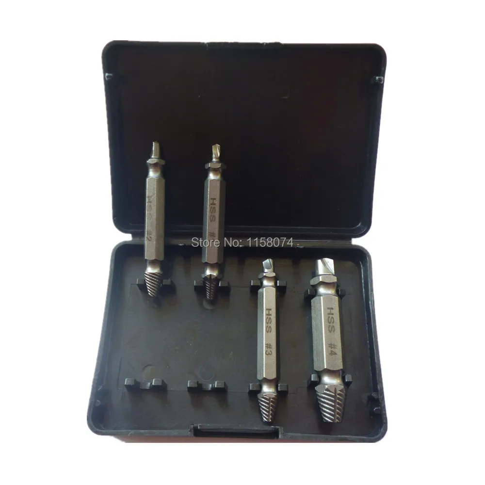 4pcs Set Damaged Extractor Out Remover Bolt Stud Craftsman 4pcs Set Damaged Extractor Out Remover Bolt Stud Craftsman Extractors Easy Remove Broken 1 2 3 4 In Drill Bits From Tools On