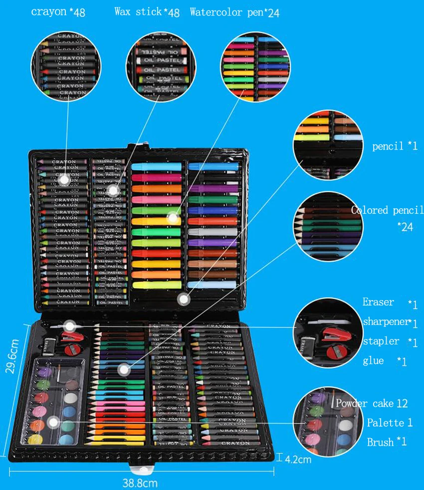 168 шт Набор для рисования школа живописи ручка маркеры, фломастеры кисть для детская Подарочная коробка товары для рукоделия с логотипом