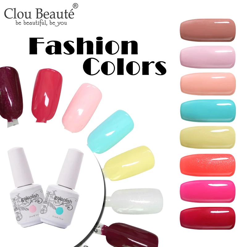 Лак для ногтей Clou Beaute голубой розовый неоновый Оранжевый УФ гель 244 цвета|Гель