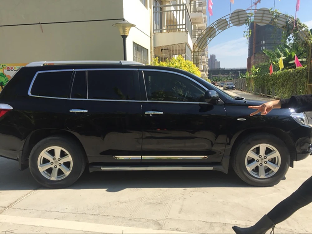 Подходит для Toyota Highlander 2009 2010 2011 нержавеющая сталь Боковая дверь тела литье полоса для крепления внутренней отделки лайнер протектор крышка 4 шт