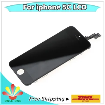 

10pcs/lot LCD Display + Touch Screen for iphone 5c Digitizer Assembly black and white Free shipping
