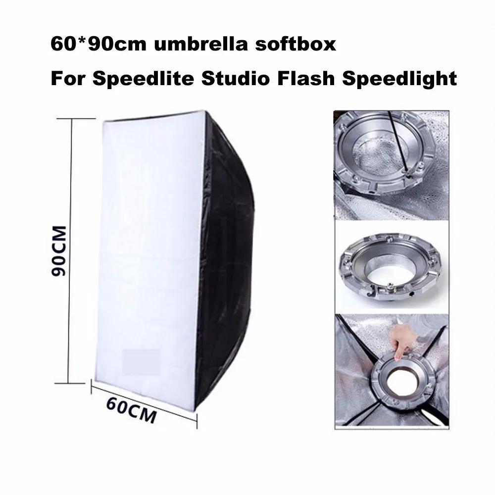 

High quality nylon 60*90cm umbrella softbox For Speedlite Studio Flash Speedlight 24*36in Soft box