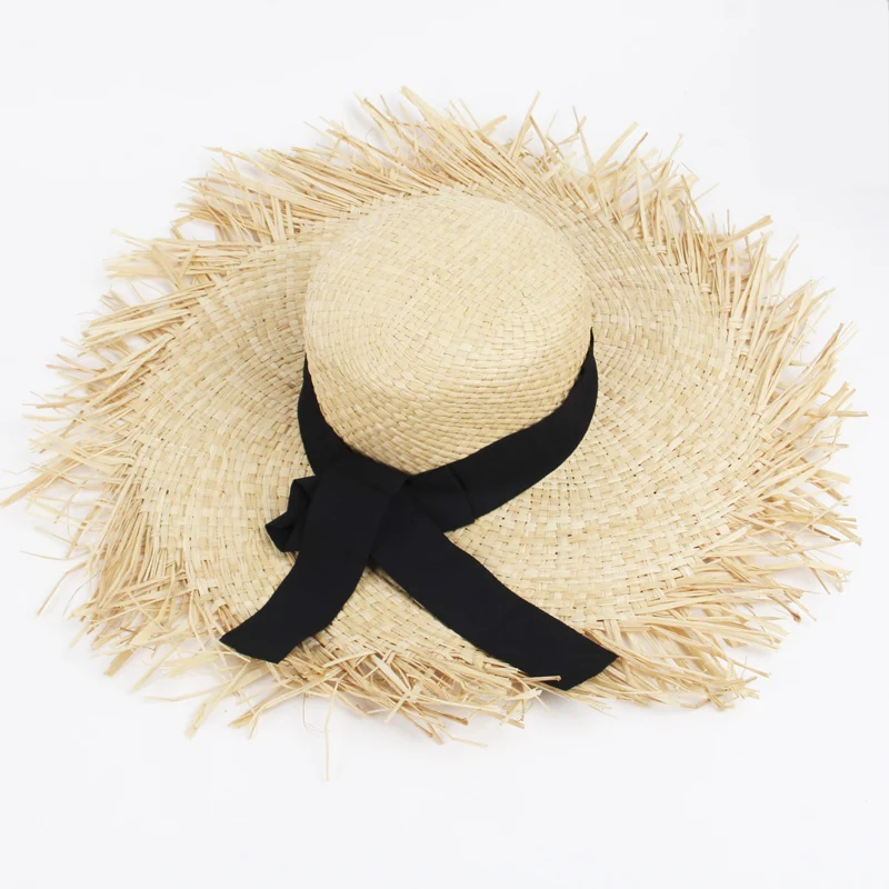 

Women's Summer Hat Beach Travel Straw Hat Female Sombreros Wide Brim Panama Cap Big Wide Brim Hats For Women Raffia Straw Hat T2
