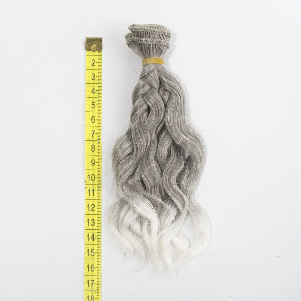 BJD кукла DIY парики Термостойкое волокно провод серый, хаки, фиолетовый, эффектом деграде(переход от темного к Цвет, накладные волосы на заколке для 1/3 1/4 1/6 1/12 куклы