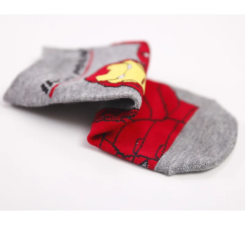 Мужские носки герой комиксов Marvel носки мультфильм Железный человек Капитан Америка Косплей носки Человек-паук Тор Халк повседневные летние носки