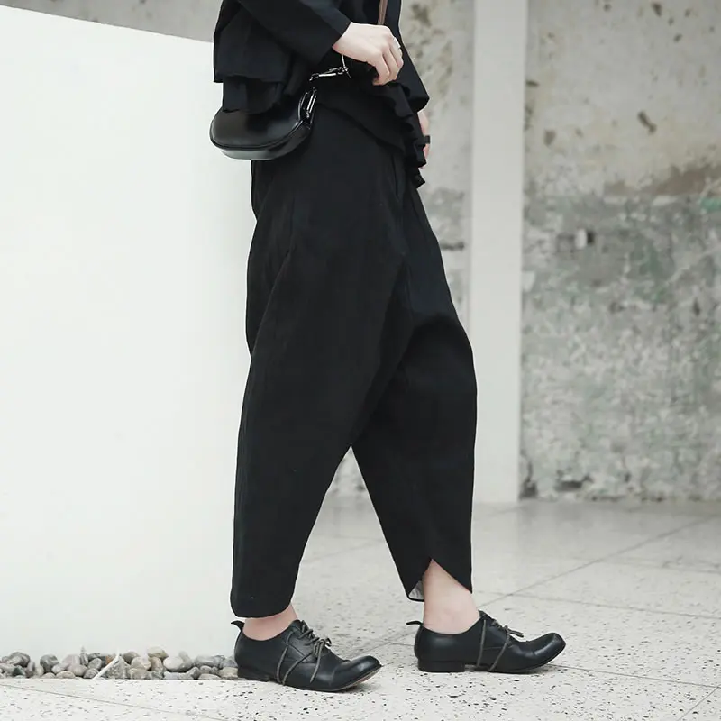[XITAO] Осень, корейская мода, новые женские свободные штаны, женские одноцветные повседневные штаны до щиколотки на пуговицах LJT3606
