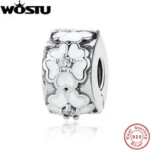 Real 100% Plata Esterlina 925 Flores Clip Granos Del Encanto Fit Pandora Original Pulsera Auténtica Moda Regalo de La Joyería DIY