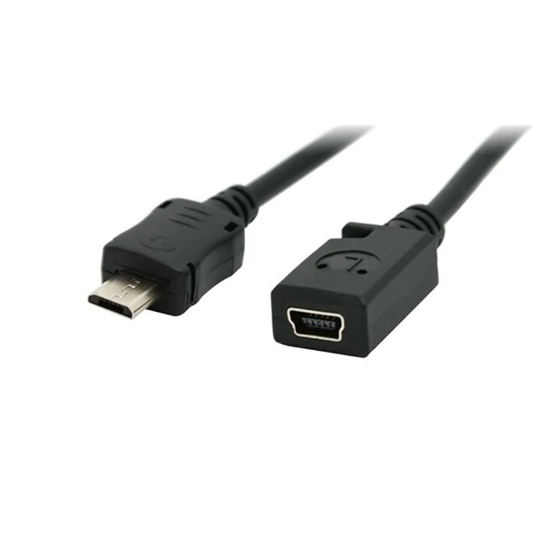 Cable Length: 10cm, Color: Black Occus Mini USB Female to Micro USB Male Connector Adapter Cable for Phones MP3 MP4 10cm 