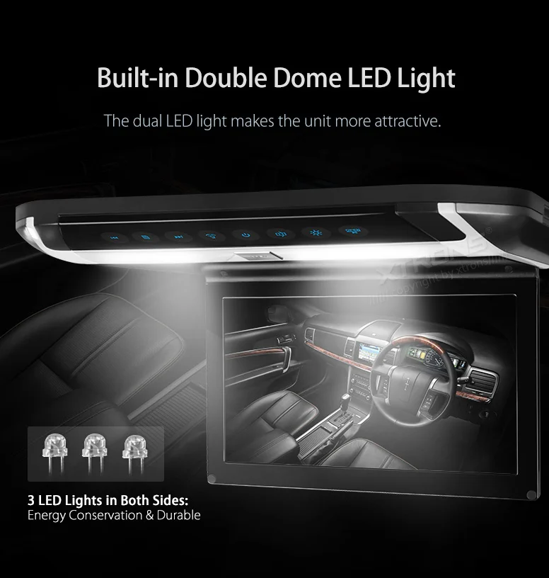 Discount 10" Flip Down Car DVD Car Roof DVD Roof Monitor Car DVD with Built-in HDMI Port & Sleek/Elegant Touch Panel Design 4
