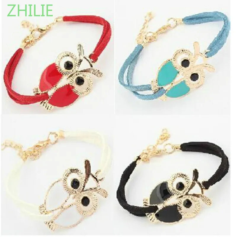 

2017 new Korean fashion retro wild owl bracelet new hot bracelet Leather Bracelet