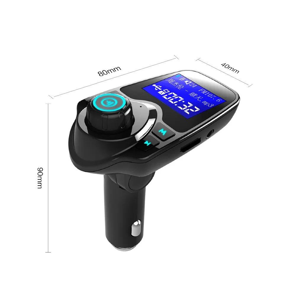 Siparnuo FM Transmitters Hands Free Bluetooth Car Kit MP3 Radio Modulator Car Audio Player Music Name LCD Display USB Chargers