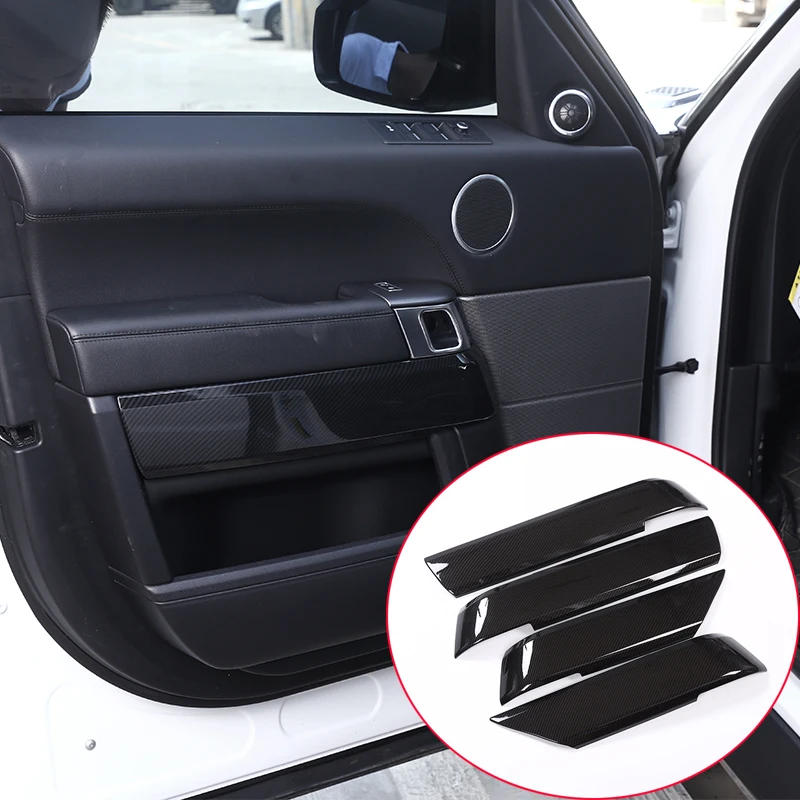 

4pcs Carbon Fiber Style ABS Plastic Inner Door Decoration Cover Trim For Landrover Range Rover Sport RR Sport 2014-2017 NEW!!