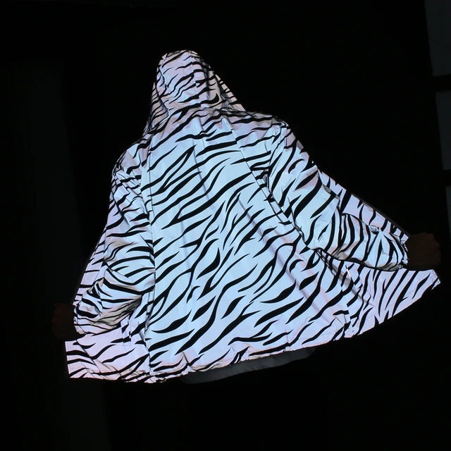 Reflective Zebra Print Windbreaker Jacket 2
