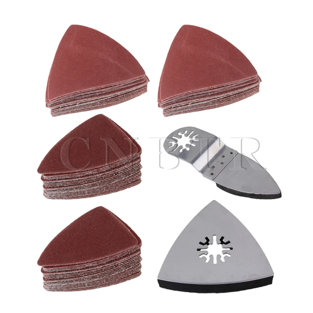 CNBTR Universal Finger Triangular Sanding Paper with Polishing Sanding Pad Set of 102