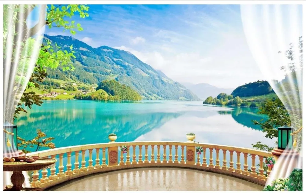 

3d wallpaper custom High end 3d murals wallpaper for walls 3 d Windows TV sofa background Landscape wallpaper home decoration