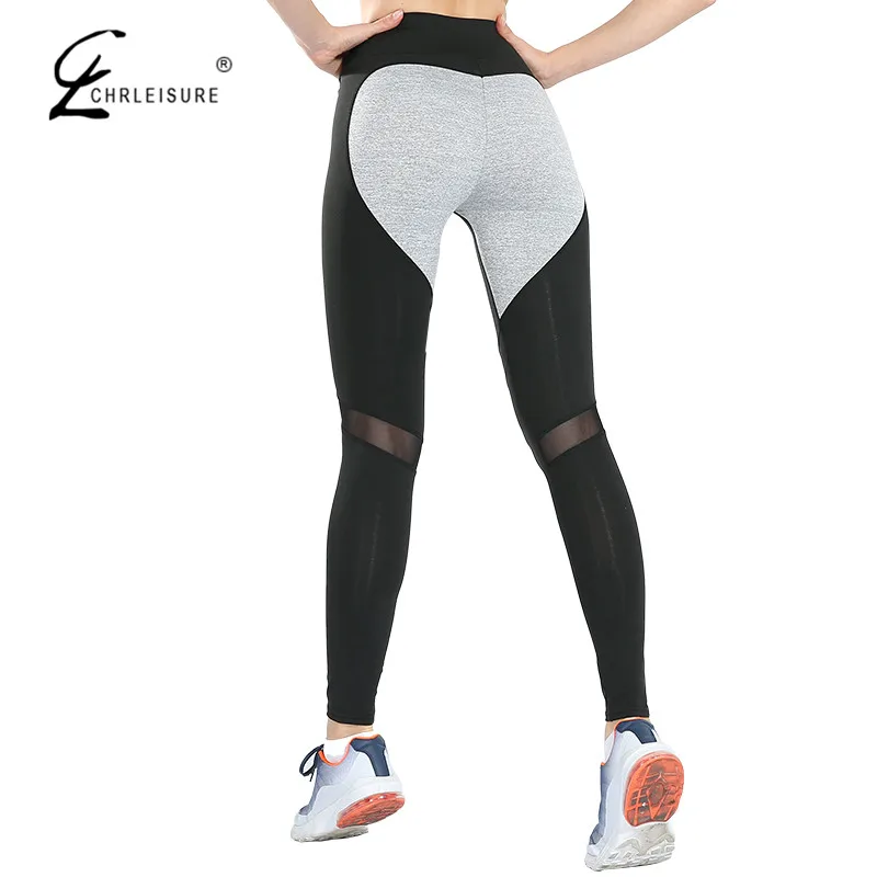 

CHRLEISURE Fashion Heart Mesh Leggings Women Push Up Leggins Pants Female Workout Jeggings Trousers Women S-XL 2 Color