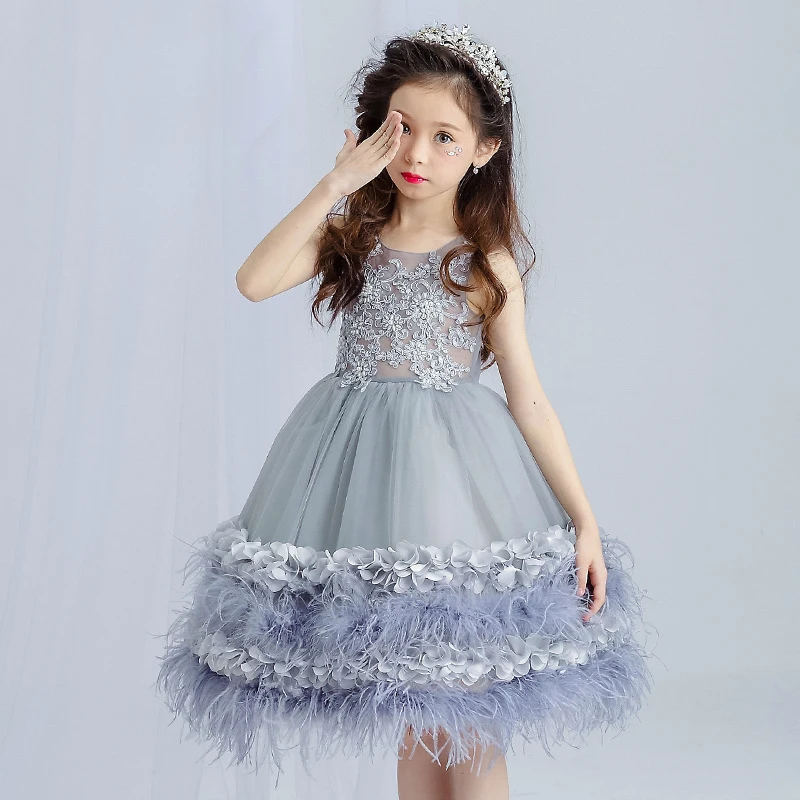 

High Quality Summer Princess Party Dresses Flower Girls Dress Wedding Pageant Bridesmaid Gown Girl Clothes Size 3-12 Sundress