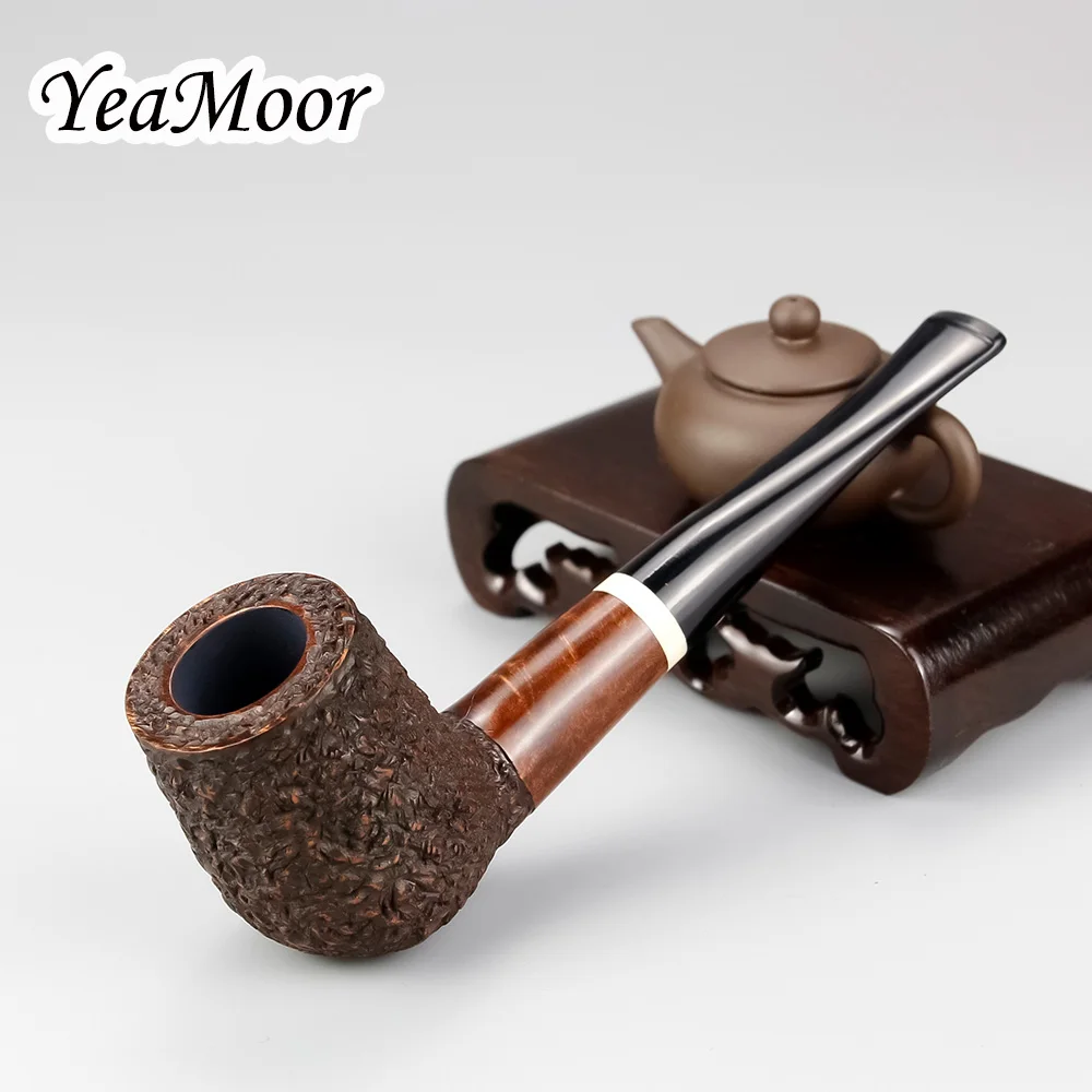 

Handmade Carved Briar Pipe 9mm Filter White Ring Smoking Tobacco Pipe 74 tools free Carven Smoking Pipe Straight Briar Wood Pipe