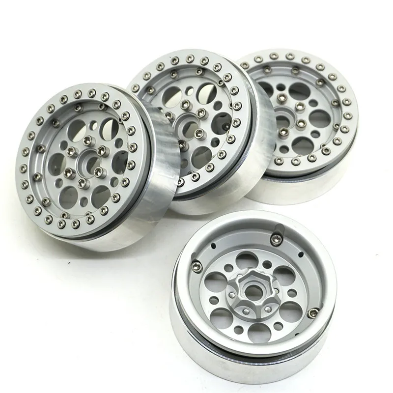 Серебристые Ободы Beadlock 2 дюйма ступицы для 1:10 RC SCX10 Рейфы 90018 90022 90027 90046 90047 CC01 TRX4