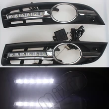 Super bright Waterproof car light DRL LED Daytime Running Lights with fog lamp hole For VW Volkswagen Passat B6 2007 2008 2009 Super bright Waterproof car light DRL LED Daytime Running Lights with fog lamp hole For VW Volkswagen Passat B6 2007 2008 2009