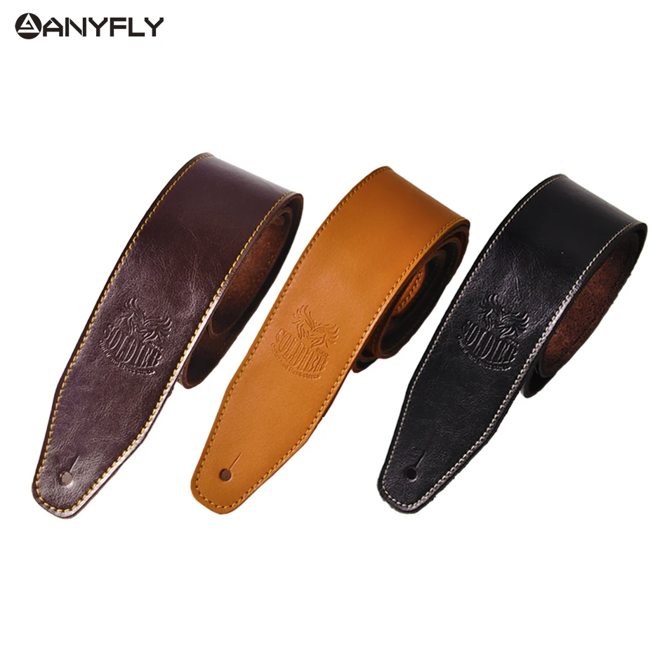 2016 Genuine Cow Leather Cowhide Soft Durable Guitar Strap Acoustic Electric Guitar Strap Bass Strap Adjustable