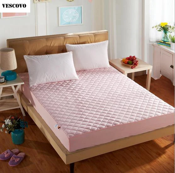 

VESCOVO Quilted fitted sheet 100% cotton mattress protector cover equipped with fitted sheets