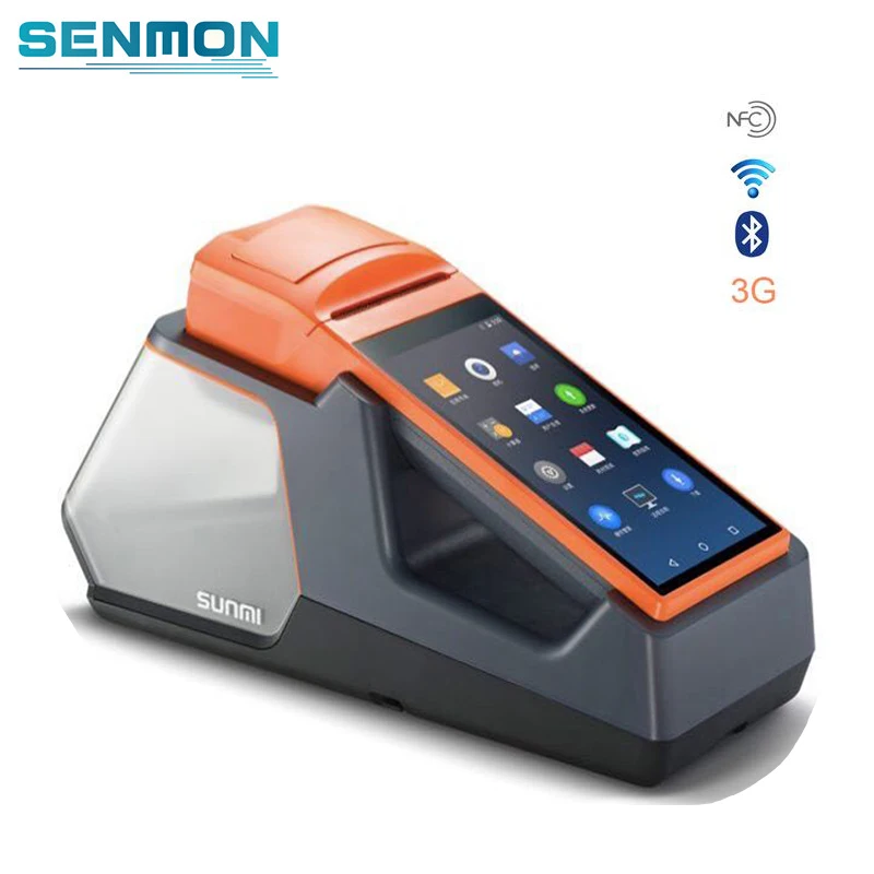 

V1s Free SDK Android 6.0 Mobile POS Thermal Printer Handheld POS Terminal Wireless Bluetooth bar code Scanner Wifi Android PDA