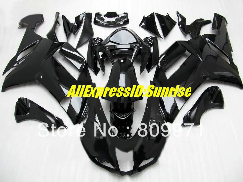 На заказ все блестящий черный обтекатель комплект для KAWASAKI Ninja ZX6R 636 2007 2008 ZX 6R ZX-6R 07