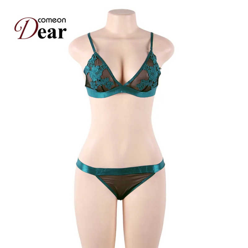 Comeondear Seamless Underwear Set Embroidery Floral Bralette Thong Set Sexy Lingerie For Women Elegant Bra Panty Sets RP80685 Comeondear Seamless Underwear Set Embroidery Floral Bralette Thong Set Sexy Lingerie For Women Elegant Bra Panty Sets RP80685