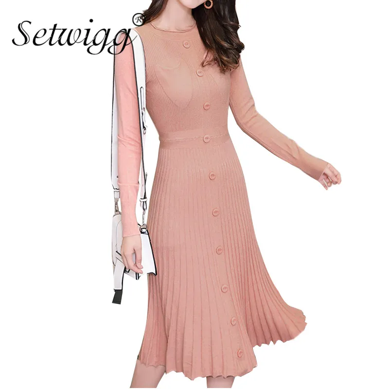 long sleeve below the knee dress