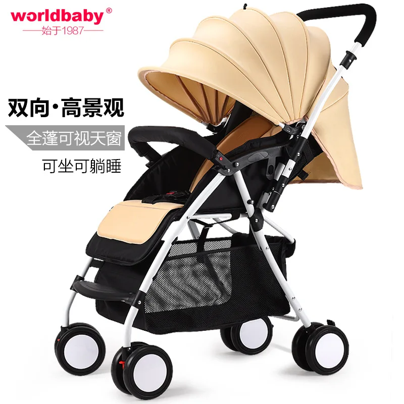 

lightweight high landscape baby stroller can sit lie trolley folded four-wheeled two-way push stroller baby pram