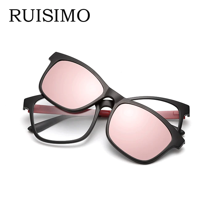 

TR90 Glasses Frame Polarized Clip On Sunglasses Men UV400 Myopia Clip on glasses Women Sun Glasses Driving Night Vision Lens