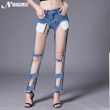 Сексуальные женские джинсы с большими дырками, летние повседневные рваные джинсовые штаны для женщин, женские уличные синие штаны с низкой талией, новинка