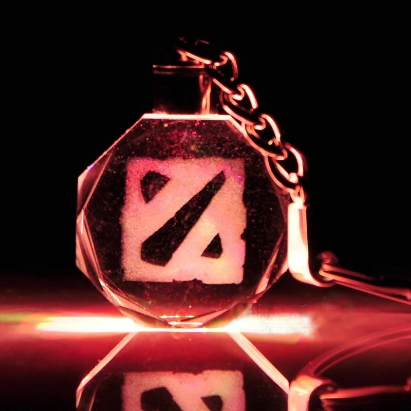 Игра фильм Dota 2 светодиодный брелок Dota 2 символов все брелок-звезда кольцо с коробкой подарок для фанатов Кристалл светящийся брелок